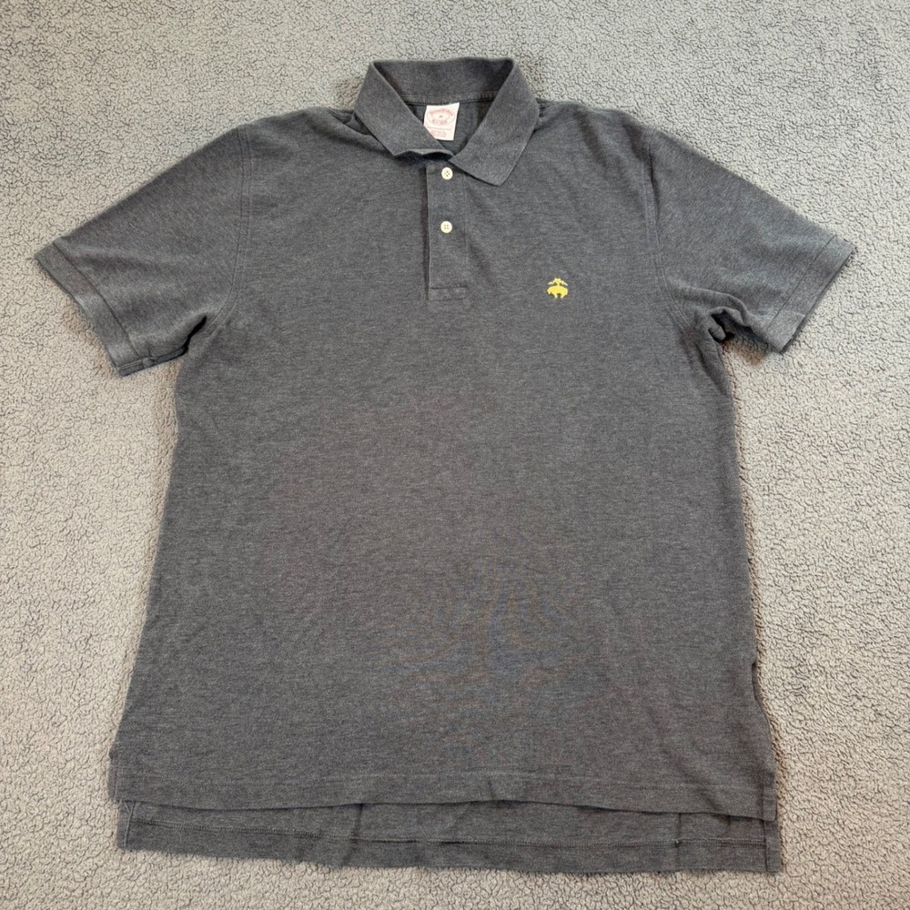 Brooks Brothers Mens Performance Polo Shirt Gray Original Fit Cotton M